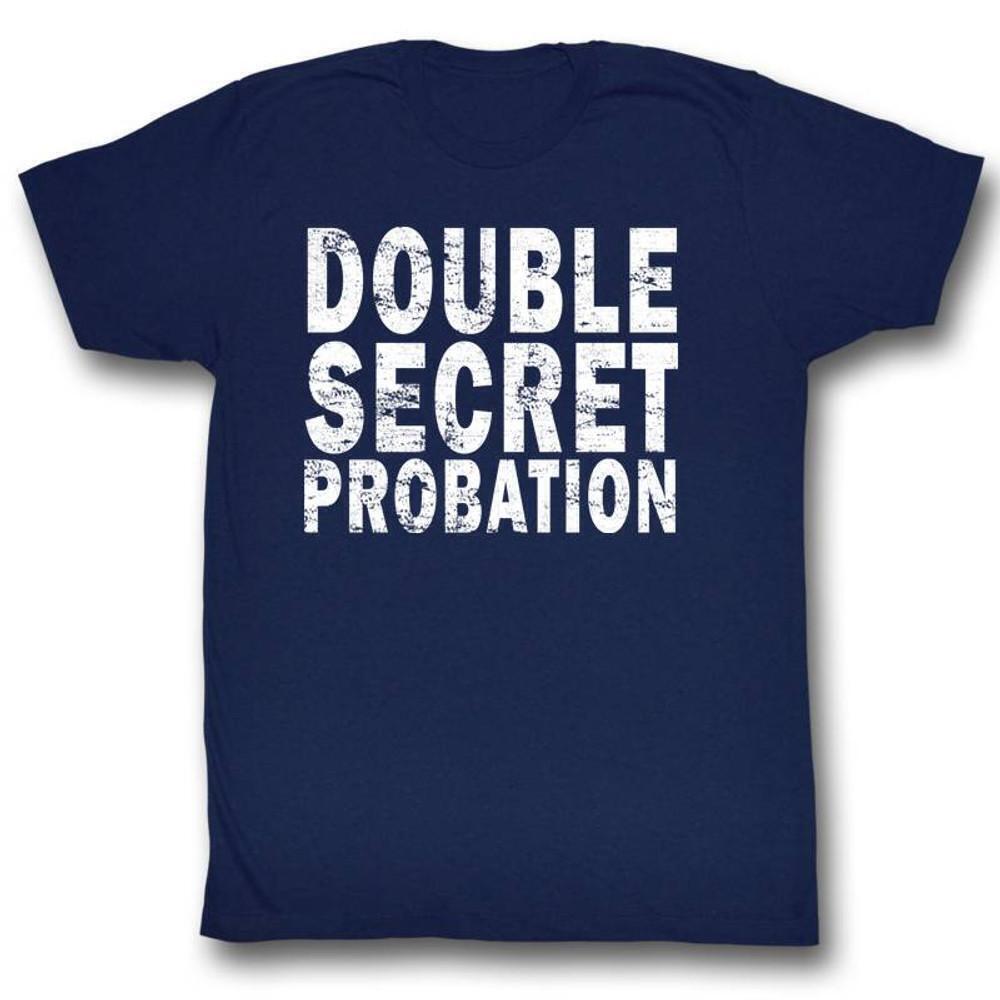 Animal House Double Secret Probation Navy Adult T Shirt